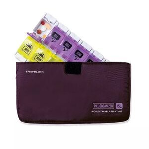 Travelon World Travel Essentials 7-Day AM/PM Push Button Pill Case, travel bag